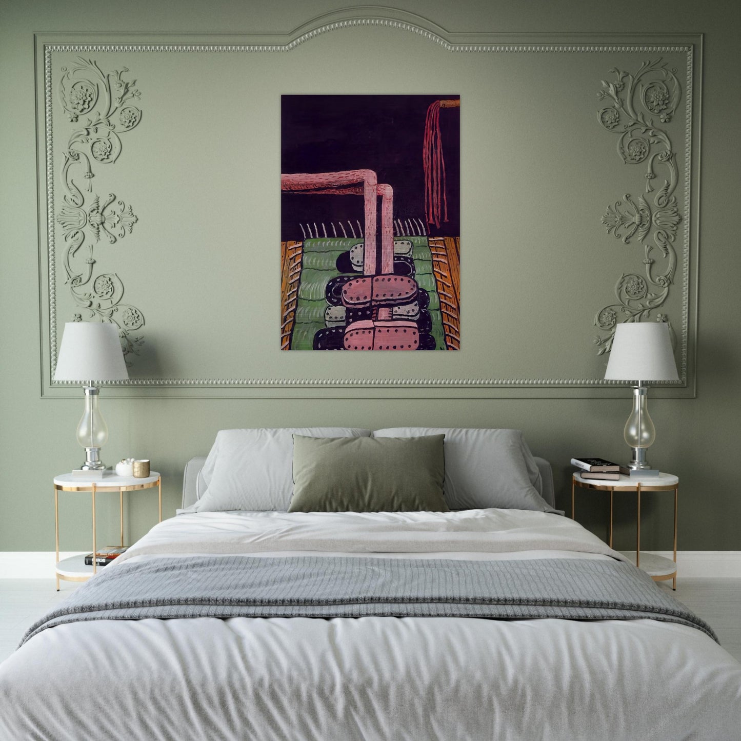 GREEN RUG - Philip Guston Brushed Aluminum Print - 70x100 cm / 28x40 inches | Philip Guston Aluminum Print | Philip Guston Prints