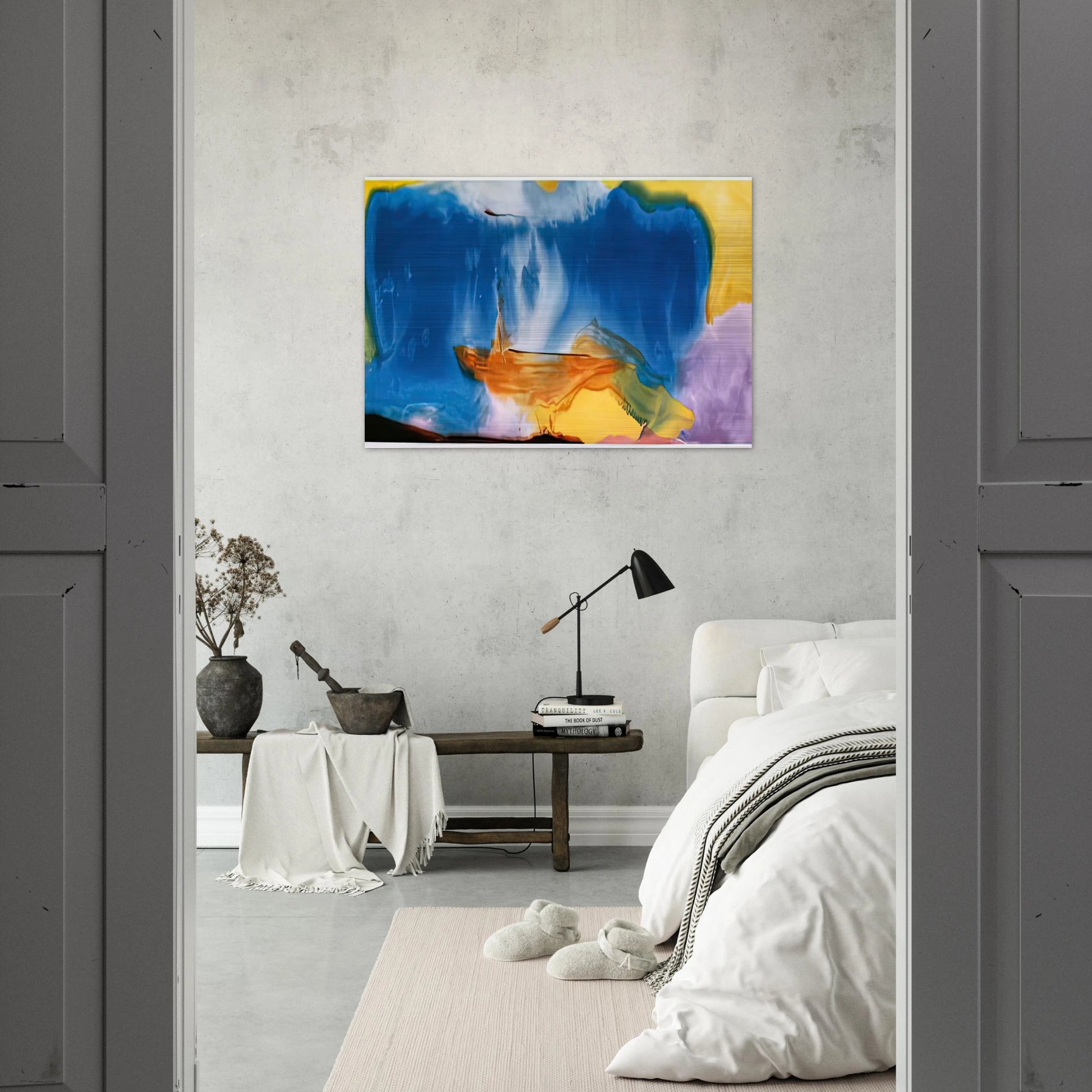 Moveable Blue, 1973- - Helen Frankenthaler Brushed Aluminum Print - 70x100 cm / 28x40 inches | Helen Frankenthaler Aluminum Print | Helen Frankenthaler Prints