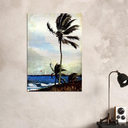 PALM TREE NASSAU - Winslow Homer Brushed Aluminum Print - 70x100 cm / 28x40 inches | Winslow Homer Aluminum Print | Winslow Homer Prints