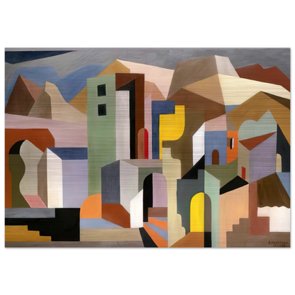 ARCHITECTURAL FORM OF FUTURE IDEAL LANDSCAPE 1921 - Enrico Prampolini Brushed Aluminum Print - 70x100 cm / 28x40 inches | Enrico Prampolini Aluminum Print | Enrico Prampolini Prints