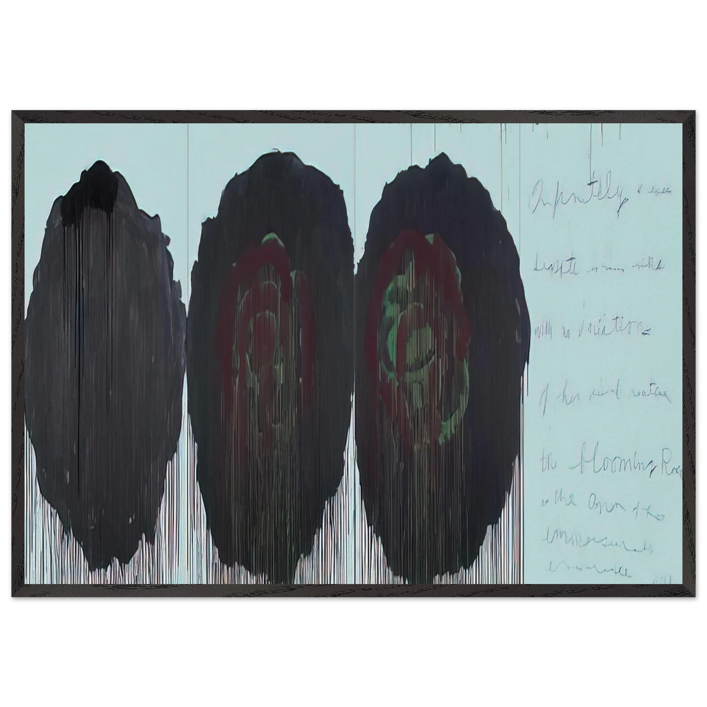 The Rose  V  - Cy Twombly 70x100 cm / 28x40 inches Framed Art Print – Black Wooden Frame