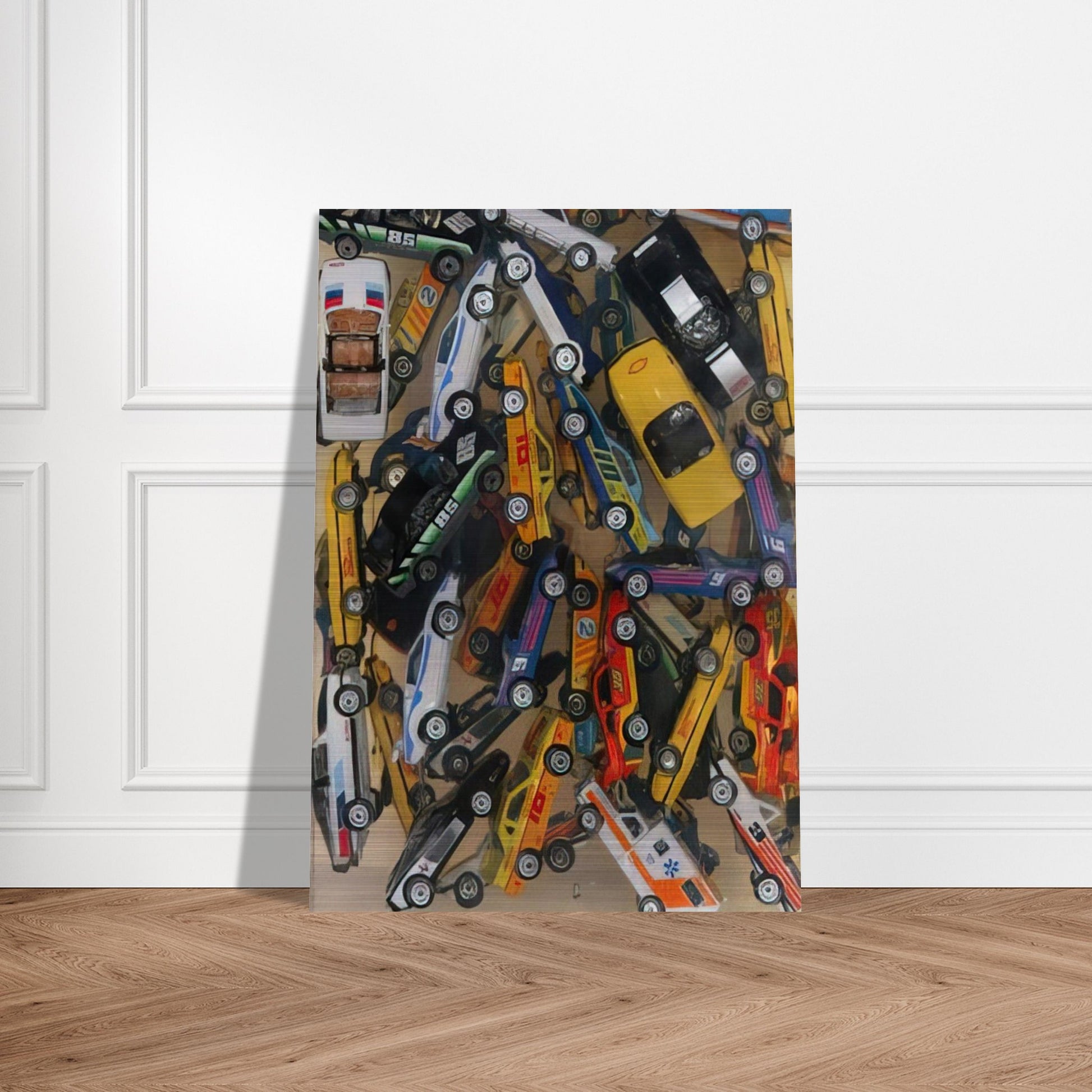 Car Accumulation Matchbox Cars - 1985 - Arman Brushed Aluminum Print - 70x100 cm / 28x40 inches | Arman Aluminum Print | Arman Prints