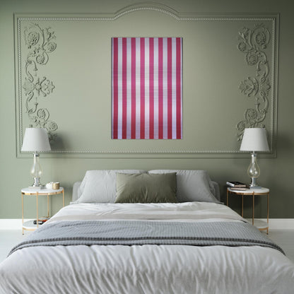 Peinture acrylique blanche sur tissu rayé blanc et rouge - 1970 - Daniel Buren Brushed Aluminum Print - 70x100 cm / 28x40 inches | Daniel Buren Aluminum Print | Daniel Buren Prints
