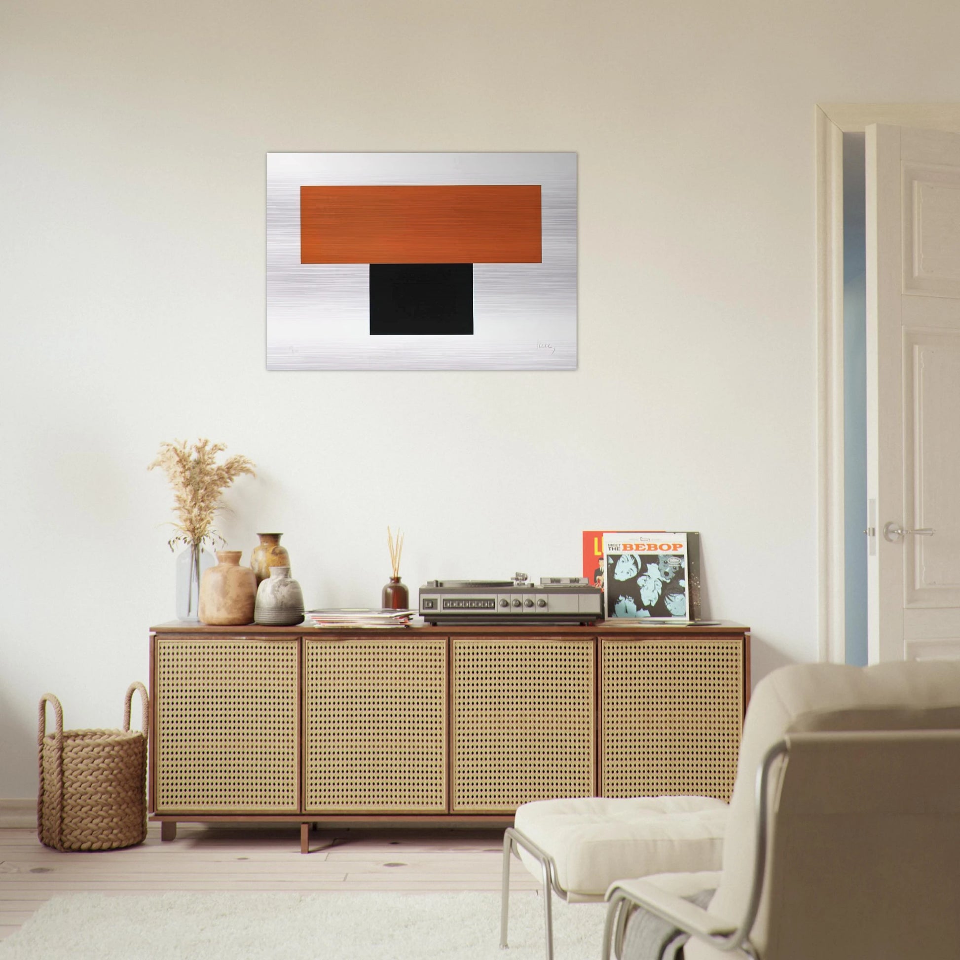 Red-Orange over Black - Ellsworth Kelly Brushed Aluminum Print - 70x100 cm / 28x40 inches | Ellsworth Kelly Aluminum Print | Ellsworth Kelly Prints