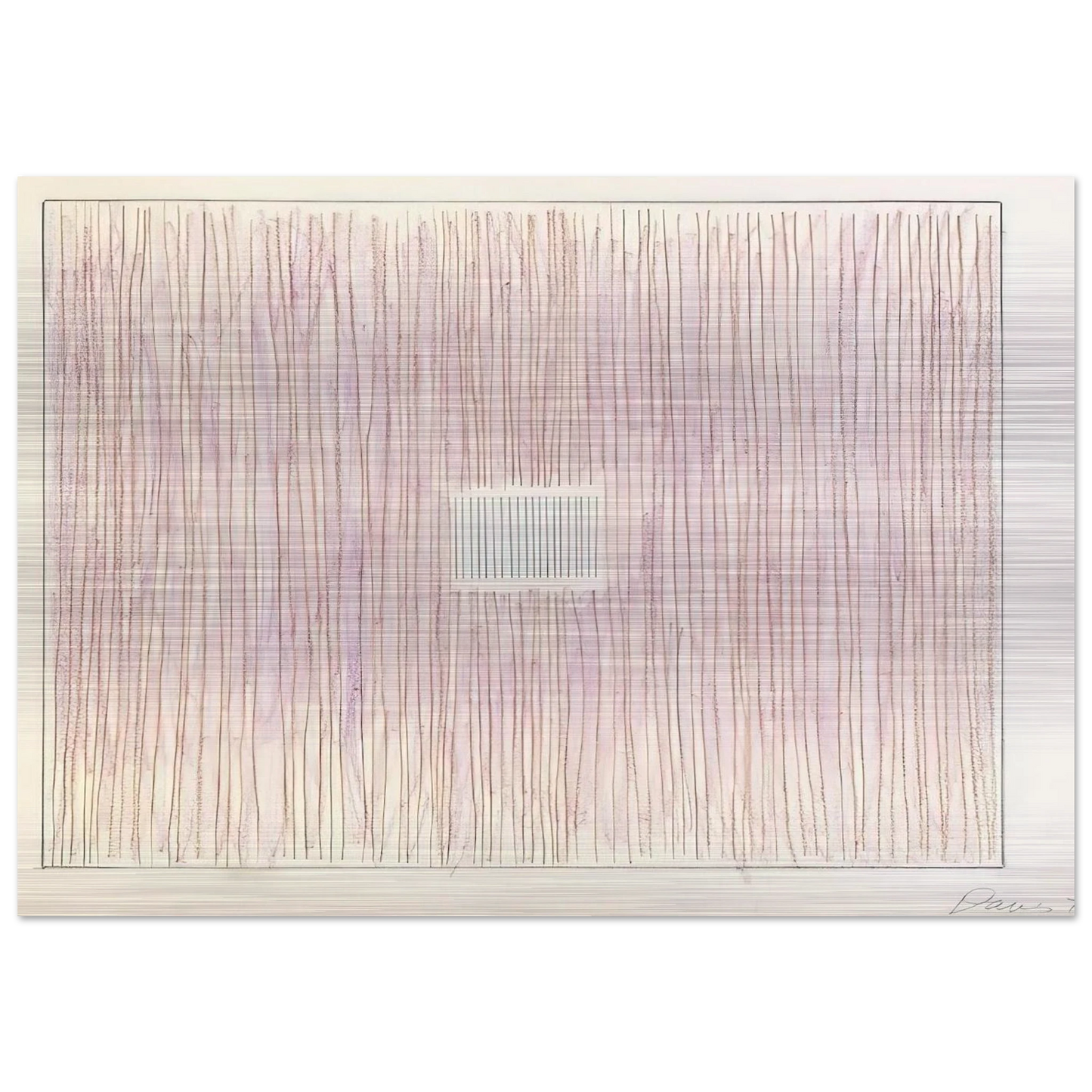 Untitled Pink Stripes-Gray Box - 1976 - Gene Davis Brushed Aluminum Print - 70x100 cm / 28x40 inches | Gene Davis Aluminum Print | Gene Davis Prints