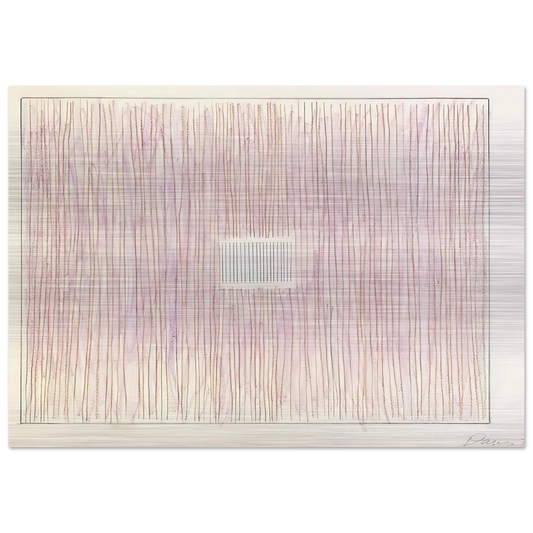 Untitled Pink Stripes-Gray Box - 1976 - Gene Davis Brushed Aluminum Print - 70x100 cm / 28x40 inches | Gene Davis Aluminum Print | Gene Davis Prints