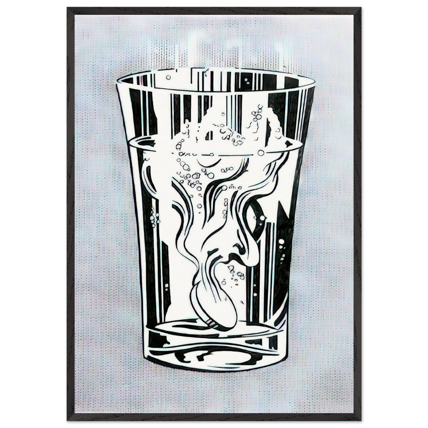 ALKA SELTZER 1966 - Roy Lichtenstein 70x100 cm / 28x40 inches Framed Art Print – Black Wooden Frame